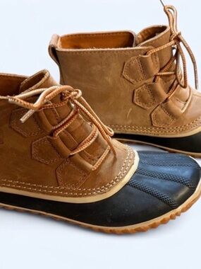 Sorel Brown and Black Rubber Winter Boots Rain & Snow